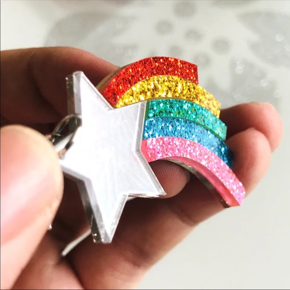 Earrings Mirror Shooting Star Rainbow (bib 2 A) - Picture 5 of 8
